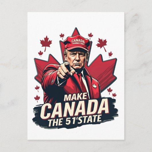 Canada de 51ste staat Trump Canadees Briefkaart (Voorkant)