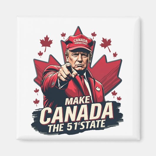 Canada de 51ste staat Trump Canadees Magneet (Voorkant)