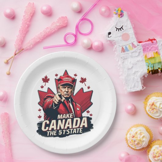 Canada de 51ste staat Trump Canadees Papieren Bordje (Feest)