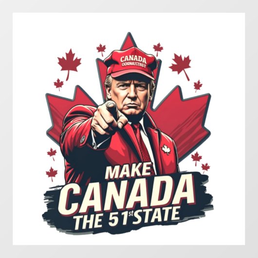 Canada de 51ste staat Trump Canadees Raamsticker (Vel)