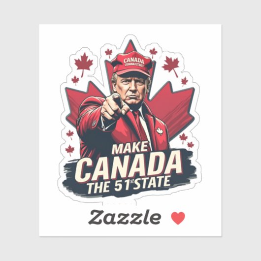 Canada de 51ste staat Trump Canadees Sticker (Vel)