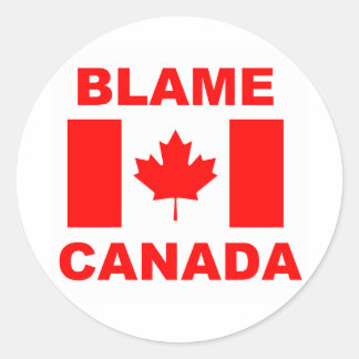 Canada de schuld geven ronde sticker