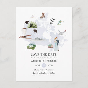 Canada Destination Wedding Save the Date Aankondigingskaart
