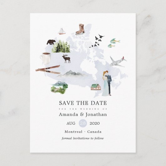 Canada Destination Wedding Save the Date Aankondigingskaart (Voorkant)