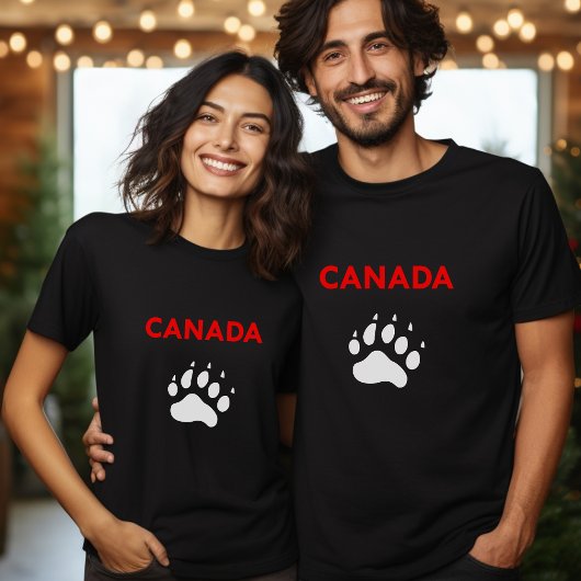 Canada Dier Poot Voetafdruk Kleur T-shirt