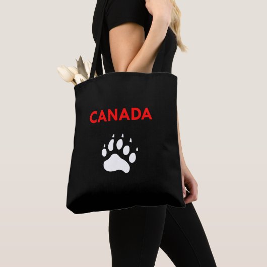 Canada Dier Poot Voetafdruk Kleur Tote Bag (Dichtbij)