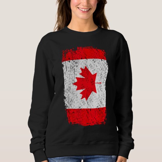 Canada Distress Maple Leaf Canadian Flag Citizen Trui (Voorkant)