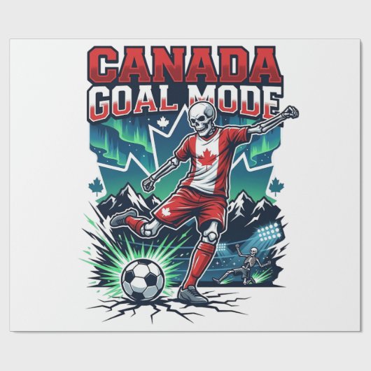 Canada Doel Modus Skelet Striker Naties Dynamisch Cadeaupapier (Vlak)