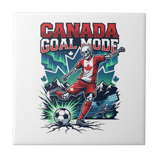 Canada Doel Modus Skelet Striker Naties Dynamisch  Tegeltje (Voorkant)