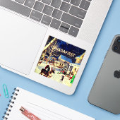 CANADA EERSTE KERST STICKER (Laptop met iPhone)