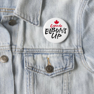 CANADA Ellebogen omhoog rode esdoorn is niet te ko Ronde Button 5,7 Cm