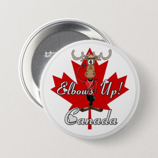 Canada ellebogen omhoog ronde button 7,6 cm (Voorkant /achterkant)