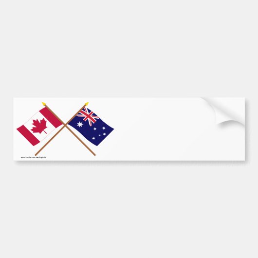 Canada en Australië kruisvlaggen Bumpersticker (Voorkant)