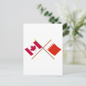 Canada en Bahrain Crossed Flags Briefkaart (Staand voorkant)