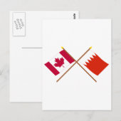 Canada en Bahrain Crossed Flags Briefkaart (Voorkant / Achterkant)