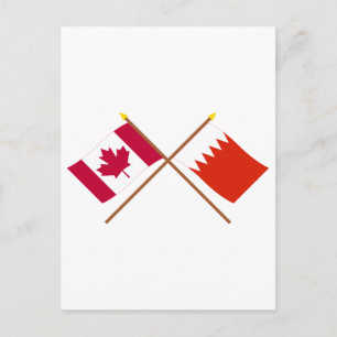 Canada en Bahrain Crossed Flags Briefkaart