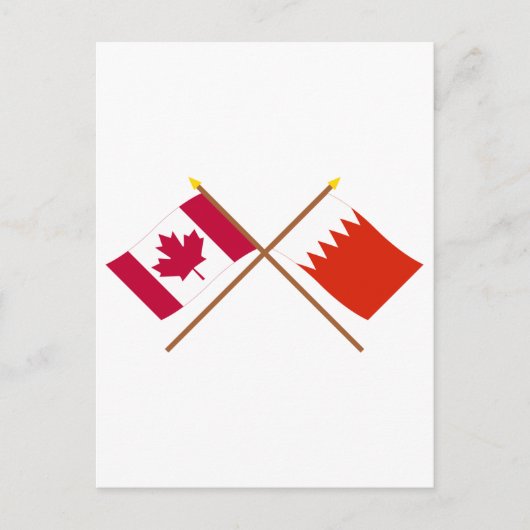 Canada en Bahrain Crossed Flags Briefkaart (Voorkant)