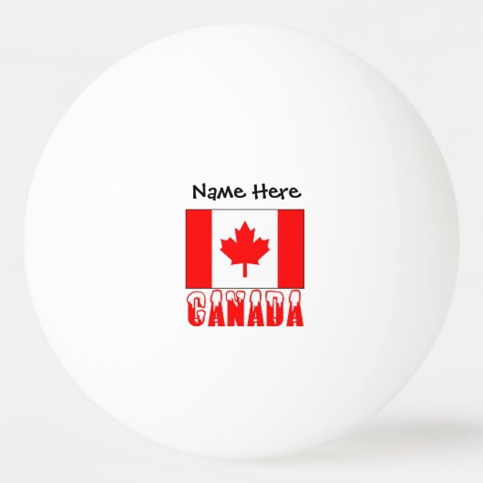 Canada en Canadese Vlag Gepersonaliseerd Pingpongbal (Voorkant)