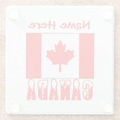 Canada en Canadese vlag Red Personalisatie Glazen Onderzetter (Achterkant)