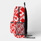 Canada en Canadese vlag Tiled Red Personalisatie Bedrukte Rugzak (Rechts)
