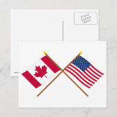 Canada en de Verenigde Staten gekruiste vlaggen Briefkaart (Voorkant / Achterkant)