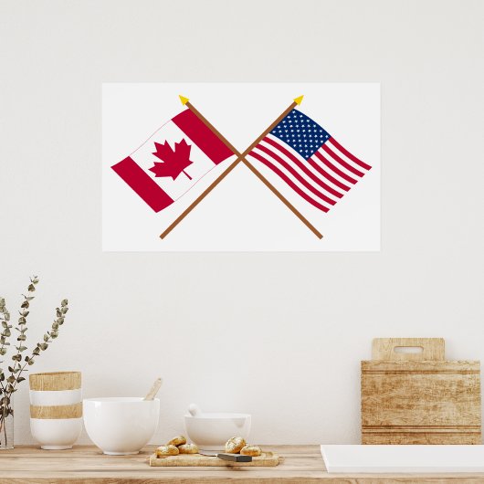 Canada en de Verenigde Staten van Amerika Poster (Keuken)