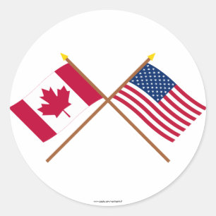 Canada en de Verenigde Staten van Amerika Ronde Sticker