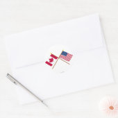 Canada en de Verenigde Staten van Amerika Ronde Sticker (Envelop)