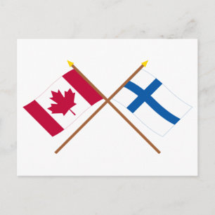 Canada en Finland kruiste vlaggen Briefkaart