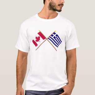 Canada en Griekenland doorkruiste vlaggen T-shirt
