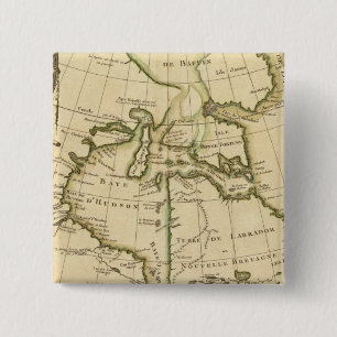 Canada en Groenland Vierkante Button 5,1 Cm