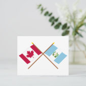 Canada en Guatemala gekruiste vlaggen Briefkaart (Staand voorkant)