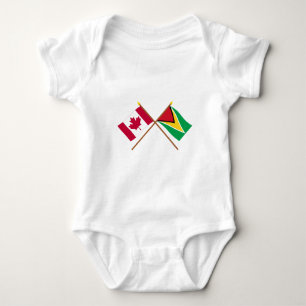 Canada en Guyana Crossed Flags Romper