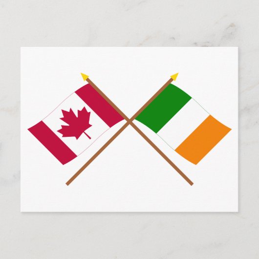 Canada en Ierland gekruiste vlaggen Briefkaart (Voorkant)