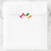 Canada en Ierland gekruiste vlaggen Ronde Sticker (Tas)