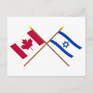 Canada en Israël gekruiste vlaggen Briefkaart