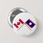 Canada en Laos Crossed Flags Ronde Button 5,7 Cm (Voorkant /achterkant)