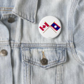 Canada en Laos Crossed Flags Ronde Button 5,7 Cm (In situ)