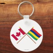 Canada en Mauritius Crossed Flags Sleutelhanger (Voorkant)