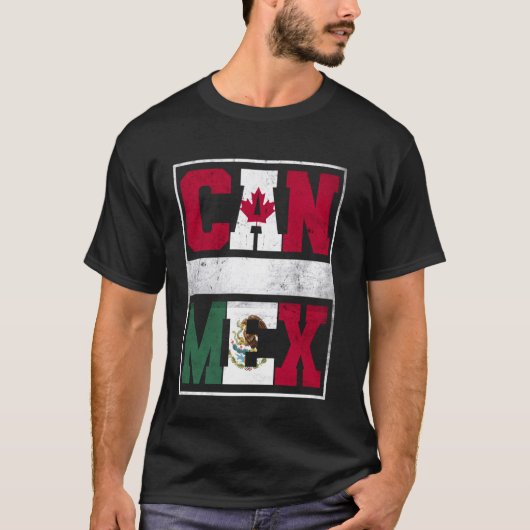 Canada en Mexico Mix Erfgoed Canadees Mexicaans Ro T-shirt (Voorkant)