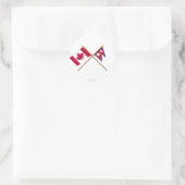 Canada en Nepal gekruiste vlaggen Ronde Sticker (Tas)