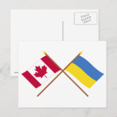Canada en Oekraïne kruiste vlaggen Briefkaart (Voorkant / Achterkant)