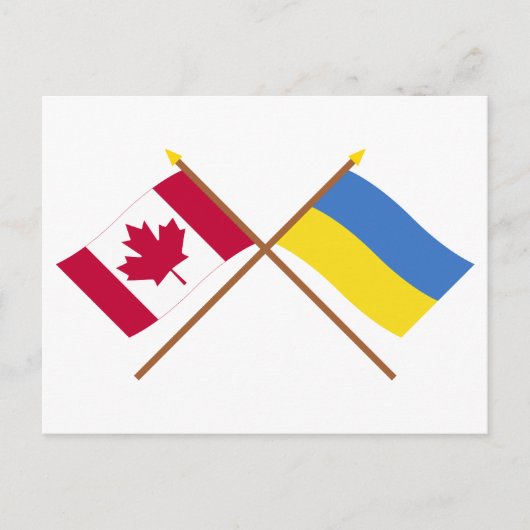 Canada en Oekraïne kruiste vlaggen Briefkaart (Voorkant)