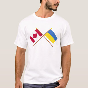 Canada en Oekraïne kruiste vlaggen T-shirt