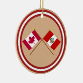 Canada en Peru Crossed Flags Keramisch Ornament (Rechts)