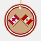 Canada en Peru Crossed Flags Keramisch Ornament (Voorkant)