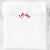 Canada en Polen gekruiste vlaggen Ronde Sticker (Tas)