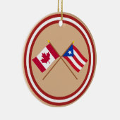 Canada en Puerto Rico Crossed Flags Keramisch Ornament (Rechts)