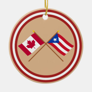 Canada en Puerto Rico Crossed Flags Keramisch Ornament