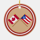 Canada en Puerto Rico Crossed Flags Keramisch Ornament (Achterkant)